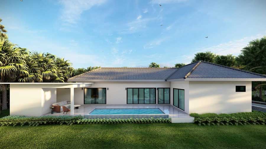 New Single-Level 240 Sqm 3-Bed Garden Pool Villas, Lamai